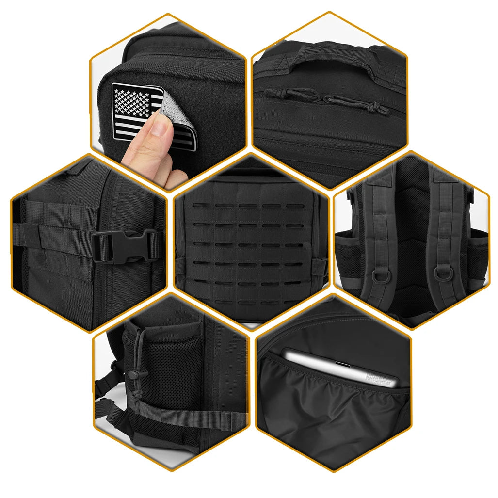 25/45L Women/men Tactical Backpack School bag Outdoor camping equipment back pack Gym Rucksack Treeking with Dual Cup Holder