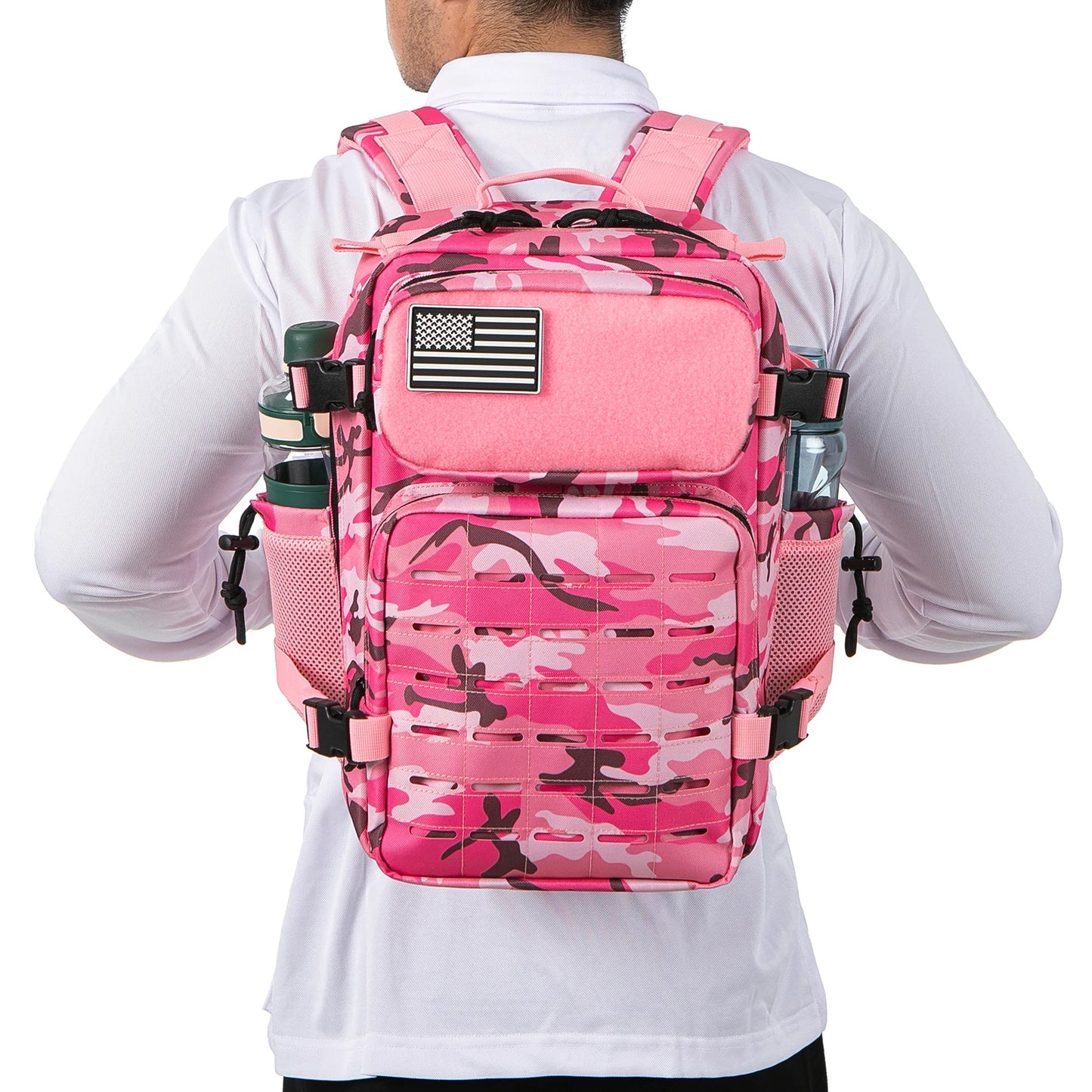 25L/45L Tactical Backpack for Women/men Outdoor Hiking Laser Cut Molle Daypack School Bag Gym Rucksack with Dual Cup Holder